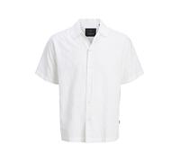 JACK & JONES Shirt Camiseta Jprblavance Dobby S/S, Blanco Brillante, S Hombres