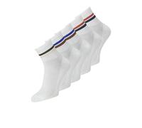 JACK & JONES Short Tennis Socks 5 Pack Jacboston-Calcetines Cortos de Tenis (5 Unidades), Blanco, Talla única (Pack de 5) Hombres
