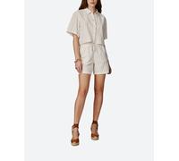 Jack & Jones Shorts de lino con cintura elástica de mujer. Blanco 34/XS