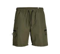 JACK & JONES Shorts Jpstjaiden Marcher SRT Sn-Pantalones Cortos Cargo, Noche de Oliva, M Hombres