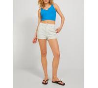 Jack & Jones Shorts vaqueros de tiro alto de mujer. Blanco 38 (M)