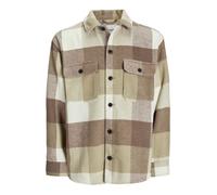Jack & Jones Sobrecamisa de cuadros con corte relax de hombre. Beige XL