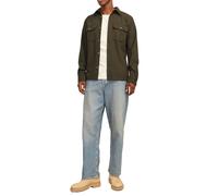 Jack & Jones Sobrecamisa de manga larga con bolsillo en el pecho para hombre. Verde oscuro L (4)