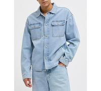 Jack & Jones Sobrecamisa de mangas largas con bolsillos delanteros de hombre. Azul claro XXL