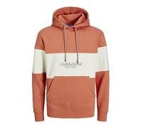 JACK & JONES Sudadera con capucha estampada para hombre, Bloqueo de jengibre, L