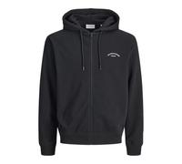 JACK & JONES Sudadera con Capucha Jjcollege con Logotipo y Cremallera, Talla Grande, Negro, 5XL