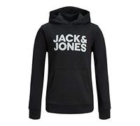 Jack & Jones Sudadera con Capucha Logo Jersey básico, con Bolsillo Canguro JJECORP, Color:Negro-2, Talla:140