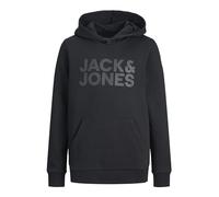 JACK & JONES Sudadera con Capucha Logo Jersey básico, con Bolsillo Canguro JJECORP, Color:Negro-3, Talla:140