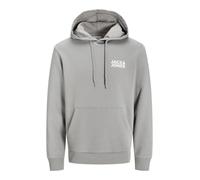 JACK & JONES Sudadera con Capucha para Hombre con Logotipo, Ultimate Grey, XS