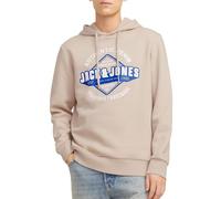 JACK & JONES Sudadera con Capucha para Hombre, Crema, Azul, Blanco, XXL