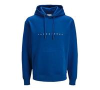JACK & JONES Sudadera con capucha para hombre JJESTAR JJ Sweat Hood - Ajuste relajado, azul clásico, 3XL