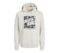 JACK & JONES Sudadera con Capucha para Hombre JJHawaii Shape Sweat Hood, Color Blanco., S