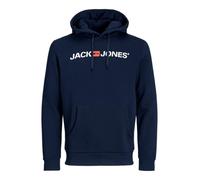 JACK & JONES Sudadera con Capucha para Hombre, Talla Grande, Logotipo, Azul Marino, XXL