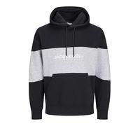 JACK & JONES Sudadera con capucha para hombre, talla grande, logotipo, Negro , 8XL