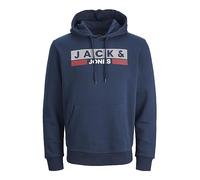 Jack & Jones Sudadera con Capucha y Logotipo para Hombre, Navy Blazer/Print:Play 4, 7XL Grande
