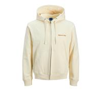 JACK & JONES Sweat Zip Hood Jornorrebro Emb Sudadera con Cremallera Noos, Blanco Envejecido, S para Hombre