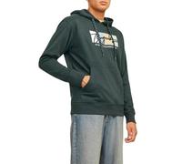 JACK & JONES Sudadera Jorportland Block Branding Hood Capucha, Forest River, L para Hombre