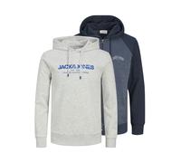 JACK & JONES Sudadera 'Ricky' navy / gris basalto, Talla XL