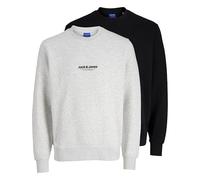 JACK & JONES Sudaderas Hombre Pack de 2 - Hoodie con Capucha, Cuello Redondo, Sudadera Casual y Deportiva, Algodón y Poliéster, Cómoda y Cálida para Invierno