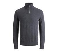 Jack & Jones Suéter de Punto Jjeemil con Media Cremallera para Hombre, Gris Oscuro, L