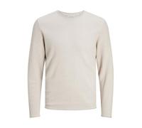 JACK & JONES Suéter de Punto para Hombre Suéter de Punto sólido, Avena, L