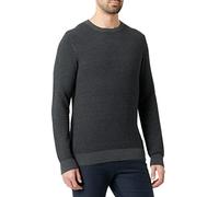 JACK & JONES Suéter de Punto para Hombre Suéter de Punto sólido, Gris Oscuro, S
