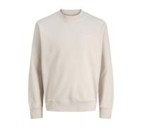 JACK & JONES Sweat Crew Neck Ln Jprblachad Branding-Sudadera con Cuello Redondo, Forro Plateado, XS para Hombre