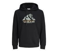 JACK & JONES Sweat Hood Jjsun-Sudadera con Capucha, Negro, S para Hombre