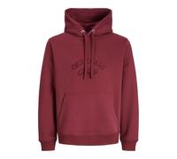 JACK & JONES Sweat Hood Jorbleecker Branding Sudadera con Capucha BF, Tibetan Red, M para Hombre
