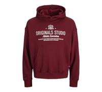 JACK & JONES Sweat Hood Jorcambridge Sudadera con Capucha Pls, Tibetan Red, 5XL para Hombre