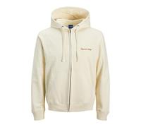 JACK & JONES Sweat Zip Hood Jornorrebro Emb Sudadera con Cremallera Noos, Blanco Envejecido, M para Hombre