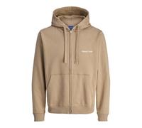 JACK & JONES Sweat Zip Hood Jornorrebro Emb Sudadera con Cremallera Noos, Mocha Meringue, M para Hombre