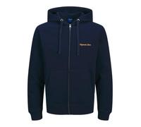 JACK & JONES Sweat Zip Hood Pls Jornorrebro Emb-Sudadera con Capucha con Cremallera, Ocean Cavern, 6XL para Hombre
