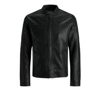 JACK & JONES Synthetic Leather Jacket Synthetic Leather Jacket Black XXL Black XXL