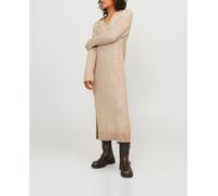 JJXX Jxozzy Diverse Polo Neck Dress Knit Vestido de Punto, Beige, S para Mujer