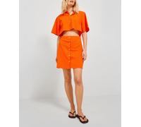 Jack & Jones Vestido mini camisero cut out. Naranja 36 (S)