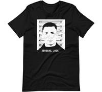 Jack Kerouac Author Graphic tee Shirt Short-Sleeve Mens T-Shirt Black XL