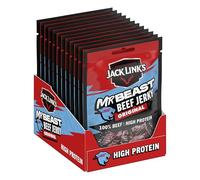 Jack Links Beef Jerky Original (12 x 25g) - Proteina Carne - Protein Snacks - Altamente Proteica - Cecina Seca Rica en Proteinas - Snack Proteico - Alta en proteínas para fitness, al aire libre
