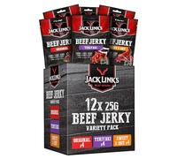 Jack Links Beef Jerky Estuche variado, 4 dulces y calientes, x4 Teriyaki, x4 originales, perfecto después del gimnasio