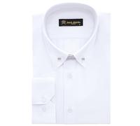 Jack Martin - Camisa con Cuello Pin - Camisas Formales de Corte Slim para Hombre (Raya Blanco,XXL)