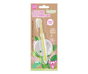 Jack n Jill Cepillo de dientes infantil de silicona con protector de seguridad (1 pieza) - para niños de 1 a 2 años