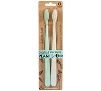 Jack n Jill NFco. Juego de cepillos de dientes SOFT - blanco menta (2 pcs) - fabricado con almidón de maíz sin gmo