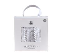 Jack o Juno Set de 3 mantitas de muselina Pom Pom 40x40 cm Pearl & Giraffe gray