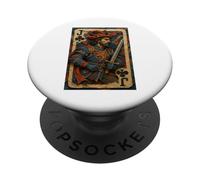 Jack of Clubs Warrior Knight Medieval Fantasy Lucky Poker PopSockets PopGrip Adhesivo