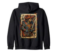 Jack of Clubs Warrior Knight Medieval Fantasy Lucky Poker Sudadera con Capucha