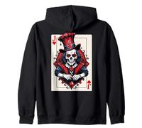 Jack of Hearts: Bufón gótico de calavera Sudadera con Capucha
