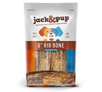 Jack & Pup- Huesos de Costilla de Res Jack&Pup 6" para Perros | Huesos Naturales para Perros pequeños | Comida para Perros Sabrosa y Divertida