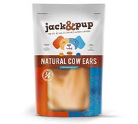 Jack&Pup Premium Grade Odor Free Cow Ears Dog Treats, (15 Pack) - 8" Long All Natural and Unflavored Gourmet Dog Treat Chews - Fresh & Tasty Low-Calorie Treat