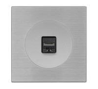 Jack RJ45 Cat6 ALU GLOSSY DOM con placa simple metalizada gris: conectividad y diseño moderno