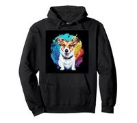 Jack Russel Terrier en colores de agua coloridos Sudadera con Capucha